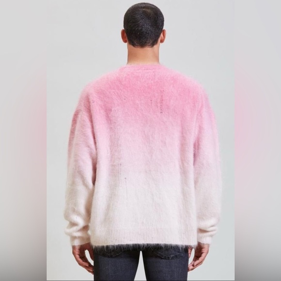 R13 Japanese Brushed Cashmere Dip Dyed Sweater - Pink Ombre. Size Medium $1855 - Picture 3 of 10